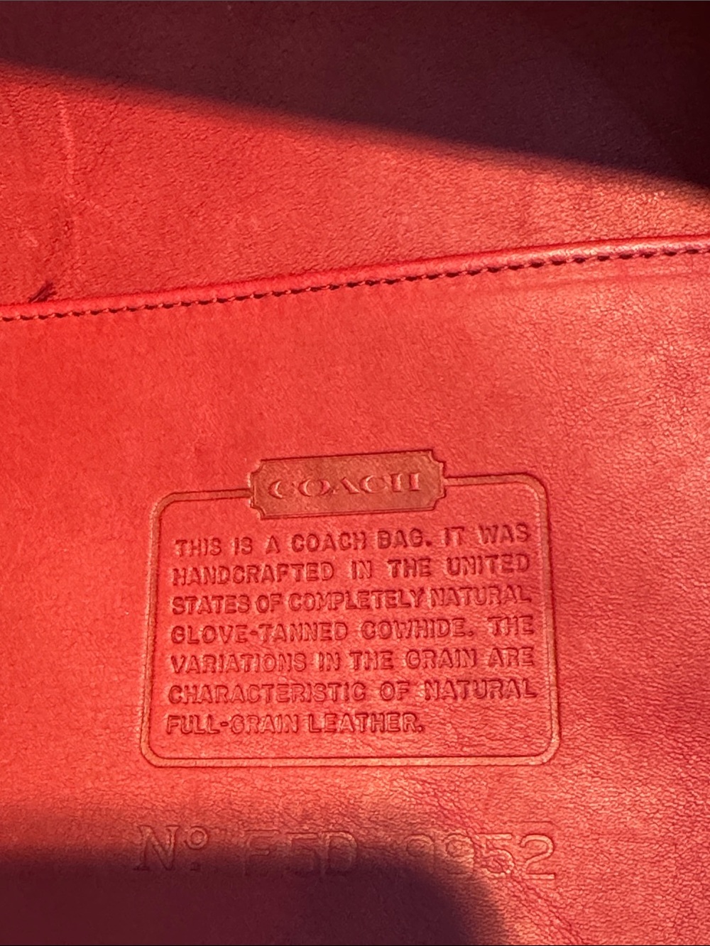 Coach Vintage Red Leather Drawstring Crossbody Bucket Bag 9952 - Picture 14 of 16